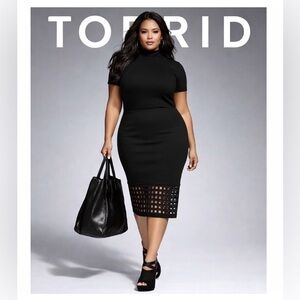4X Torrid Ponte Pencil Skirt with Laser Cut Hem